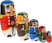 WESIEVYA 1Set Creative Matryoshka Dolls of Nutcracker Stacking for Educational Nesting Plaything for Early Learning and Decoration