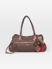 Brown Tweed Flower Bag