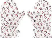 [Joisal] Cute Snow Penguins Winter Gloves Kids, Ultra-Soft Lamb Velvet, Warm Football Gloves, Winter Gloves for Kids 8-12, Small, Cute Snow Penguins