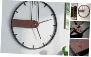 Large Wall Clock for Living Room Decor, Modern Walnut Dial Metal 20.8inch