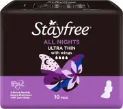 Ultra Thin All Nights Pads with Wings 10 Pack | Extra Length & Width to Help Sle