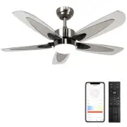Ceiling Fan with LED Light and Remote, 42 Inch Modern Indoor Outdoor Ceiling ...
