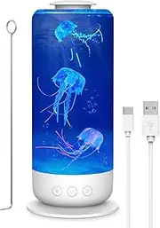 BestYiJo Jellyfish Lava Lamp, 2.5 Litre LED Colour Shanter Jellyfish Aquarium with Speed Control and 2 Light Modes, USB, Fantasy Mood Lamp, Family Office Atmosphere, Children's Gifts (White)