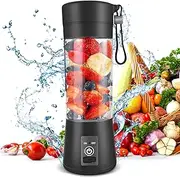 Portable Blender, Personal Blender USB Rechargeable, for Shakes and Smoothies, Strong Cutting Power with 6 Blades