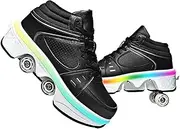 JinFugron Shoes with Wheels for Boys and Girls, Multipurpose Shoes with Wheels with Led Lights, Skateboard Shoes