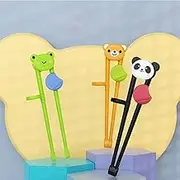 Black Cartoon Panda Animal Chopsticks Practice Helper, Reusable Eating Training Tools, Cute Tableware Learn Tools Kitchen Utensils and Gadgets Chopsticks (One Size)