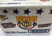 1992 AAA Sports Decision 1992 Trading Card Factory Case (10 Boxes)-U.S Politics