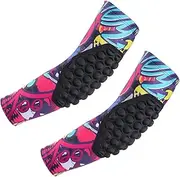 uxcell Youth Elbow Pads, 2Pack Compression Arm Protective Sleeve Basketball Guard Pads for Sports Baseball Football Volleyball, Pink, YM