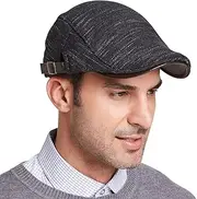 [Gisdanchz] Men's Newsboy Hat Flat Cap Polor Fleece Lined for Cold Days