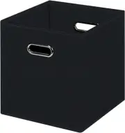 Black Foldable Storage Cubes Bins , Fabric Box 1 Pack,