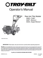 Troy-bilt manual 630c tuffy 634f bronco 634a super bronco rototiller operators