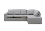 DIAMOND Leather-Look Right-Hand Facing Corner Chaise with Sofa Bed