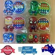 Quality Kids Avengers Push Pop It Fidget Toy With Keyring Stress Relief,AU Stock