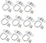 BESPORTBLE 10pcs Heavy Duty D Ring Anchor Hooks - Galvanized Iron Metal Tie Down Rings for Trailers - Trucks and Leather Projects Durable and Reliable Buckle Hook for Secure Fastening