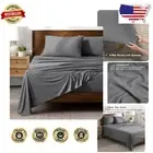King Microfiber Stretch Knit Bedding Set - 4-Piece Machine Washable
