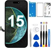 SIMDOG for iPhone 15 Screen Replacement Kit 6.1 inch, Full HD LCD Display 3D Touch Screen Digitizer Full Assembly + Repair Tools, Model A3090, A2846, A3089, A3092