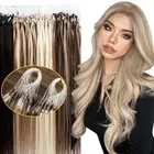 Micro Ring Loop Tip 100% Remy Human Hair Extensions Micro Beads Link Full Head