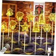 10 Pack Christmas Landscape Lights Outdoor Decorations, Snowflakes Waterproof