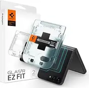 SPIGEN EZ Fit Glas.tR Slim Screen Protector Designed for Galaxy Z Flip 5 (2023) Auto Alignment Kit Premium Tempered Glass [2-Pack] - Clear