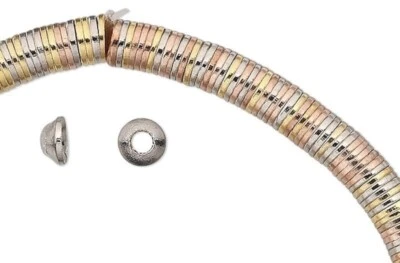 Bead Cap, 300 Tri Color Plated Steel 4x2mm Smooth Cone to Fit 5-7mm Beads