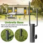 Umbrella Ground Spike Parasol Stand Holder, Metal Outdoor Stand Beach Insert