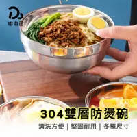 在飛比找PChome24h購物優惠-304不鏽鋼雙層防燙碗-大款20cm-買一送一