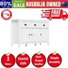 Sideboard Buffet Storage Cabinet 3 Doors Cupboard Pantry Kitchen White
