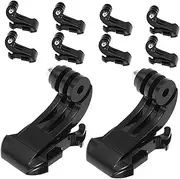 Mikinona 10pcs Long J Hooks Mounting System Cameras Vertical Surface Buckle with Thumb Screws Compatible with Gopro Smartphones Easy Setup for Outdoor Sports