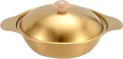 CATIEBYE Stainless Steel Cooking Pot with Lid Heat Resistant Wok for Home Kitchen for Hot Pot and Seafood Easy to Clean Stylish Design for Group Dining