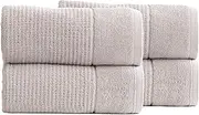 [Renee Taylor] Cambridge Waffle 650 GSM Textured Bath Sheet 4-Pieces Pack, Pumice Stone
