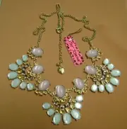 NWT- BETSEY JOHNSON MULTI COLOR CRYSTAL BIB STATEMENT NECKLACE- USA SELLER