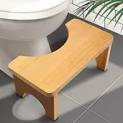 AZEN Toilet Stool Squat Adult, Wood Poop Stool for Bathroom Adults, Portable Toilet Potty Stool for Adults, 7 Inch Height