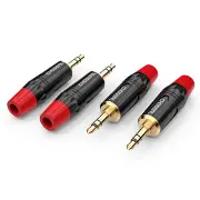 QD2008R 4Pcs Plug Audio Connector 3.5mm Audio Plug Gold-plated Audio Cable Terminal