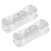 2pcs Inline Cord Switch AC 250V 2A SPST Lamp Light Rocker Switch Clear