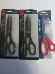 3 Scissors- 2 SELLER Norfolk Kitchen Shears & 1 Westcott Scissors Brand New