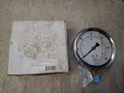 PIC 201L-404D - 4.0" Dial - 0-60 psi/kPa+bar Pressure Gauge Oil Filled 1/4" LM