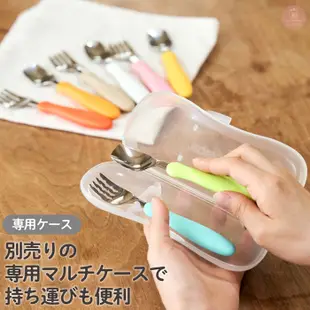 日本 EDISON 不鏽鋼幼兒學習湯叉組 附收納盒 叉匙組 兒童湯匙 叉子 嬰幼兒學習餐具組 6350 愛迪生