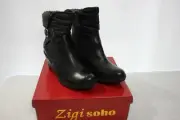 Zigi Soho Womens aliandra Leather Almond Toe Mid-Calf Fashion Black Sz 7.5 M NIB