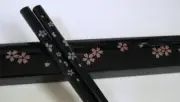 Wholesale 10x Black Japanese Travel Chopsticks with Case Sakura S-3643x10