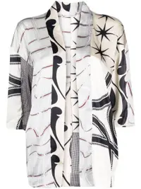在飛比找Farfetch優惠-mix-print kimono jacket