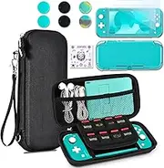 innoAura Accessories Kit for Nintendo Switch Lite, include Portable Carry Case with 8 Game Cartridge, Clear TPU Cover Case, [2 Pack]HD Tempered Screen Protector for Switch Lite Accessories