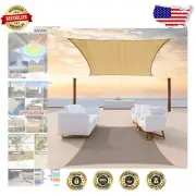 Indoor/Outdoor 12' x 16' Rectangle Sun Shade Sail - Stylish Sand Beige UV Block