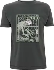 [Rock Off officially licensed products] Men's Monkey Grid Charcoal T-Shirt Dark Grey