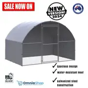 Outdoor Chicken Coop Hen House Pet Cage Chicken Run Galvanised Steel 3x2x2 m NEW