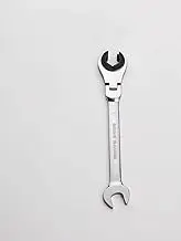 FLZOSPER 17mm Metric Fix Tubing Wrench，Flex-Head Gear Wrench, Ratcheting Fix Combination Wrench Spanner