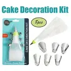 8pcs Cake Decoration Kit Decorating Tools Icing Piping Nozzles Bag Round Tips