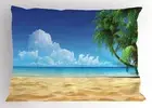 Palm Beach Pillow Sham Decorative Pillowcase 3 Sizes for Bedroom Decor