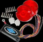 Badlands Illuminator Module w Red Lens 6 Pins Harley Super Glide 85-93