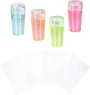 BATHVEVE 4sets Durable Nail Art Stamper Stampers Scraper for Diy Manicure Easy Nail Salon