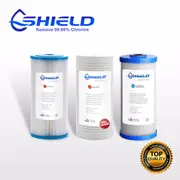 10" x 4.5" Triple Whole House Water Filter Replacement Cartridges Pack 3 Stages